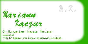 mariann kaczur business card